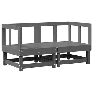vidaXL Canapés d'angle avec coussins 2 pcs Gris Bois de pin massif
