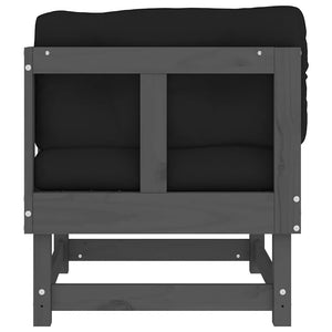 vidaXL Canapés d'angle avec coussins 2 pcs Gris Bois de pin massif