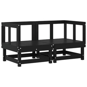 Canapés d'angle vidaXL avec coussins 2 pcs Noir Bois de pin massif
