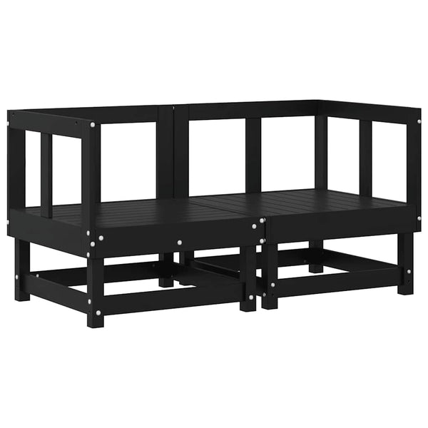 Canapés d'angle vidaXL avec coussins 2 pcs Noir Bois de pin massif