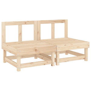 2er-Set Mittelsofas mit Kissen, Kiefernholz