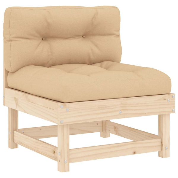 2er-Set Mittelsofas mit Kissen, Kiefernholz