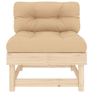 2er-Set Mittelsofas mit Kissen, Kiefernholz