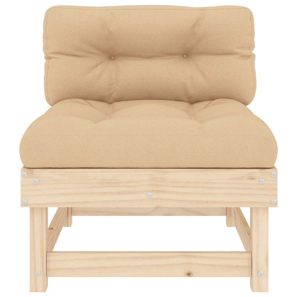 2er-Set Mittelsofas mit Kissen, Kiefernholz