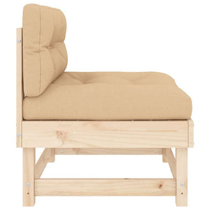 2er-Set Mittelsofas mit Kissen, Kiefernholz