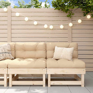 2er-Set Mittelsofas mit Kissen, Kiefernholz