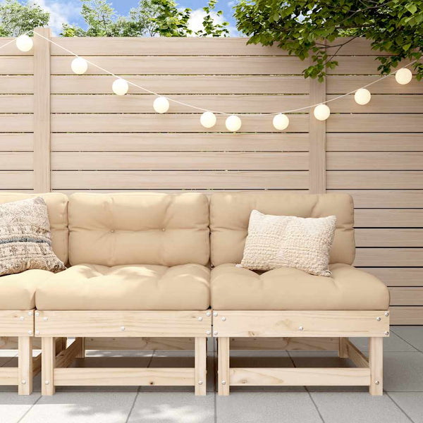 2er-Set Mittelsofas mit Kissen, Kiefernholz