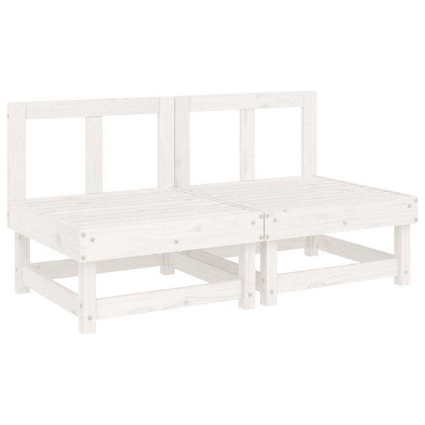 Weiße Kiefer Mittelsofas mit Kissen, 2er Set