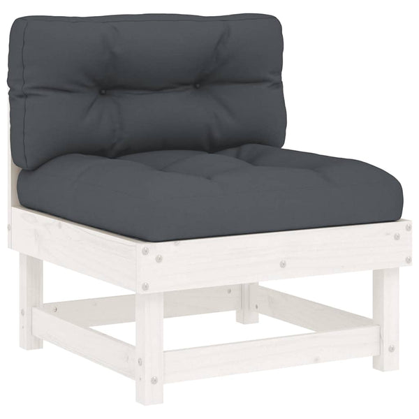 Weiße Kiefer Mittelsofas mit Kissen, 2er Set
