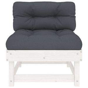 Weiße Kiefer Mittelsofas mit Kissen, 2er Set