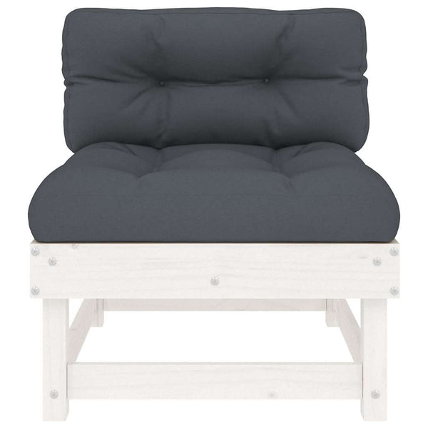 Weiße Kiefer Mittelsofas mit Kissen, 2er Set