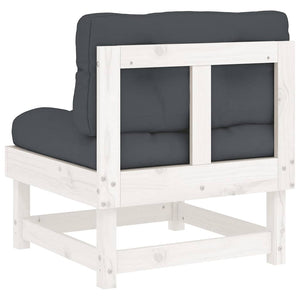 Weiße Kiefer Mittelsofas mit Kissen, 2er Set