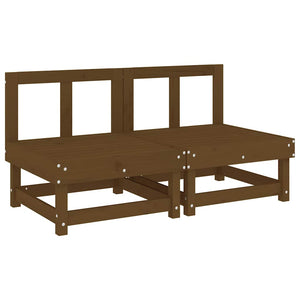 Mittelsofas Honigbraun Kiefer mit Kissen 2er-Set