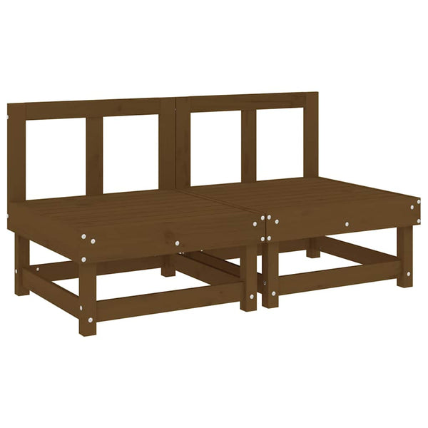 Mittelsofas Honigbraun Kiefer mit Kissen 2er-Set
