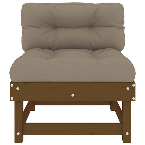 Mittelsofas Honigbraun Kiefer mit Kissen 2er-Set