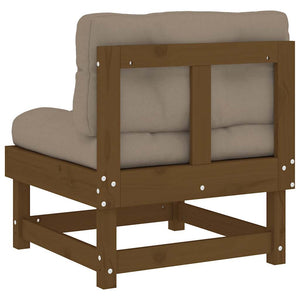 Mittelsofas Honigbraun Kiefer mit Kissen 2er-Set