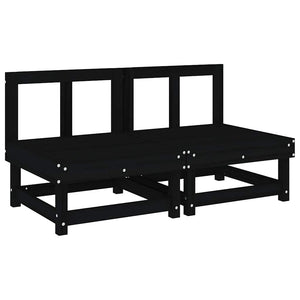 Mittelsofas mit Kissen 2er Set Kiefer Schwarz