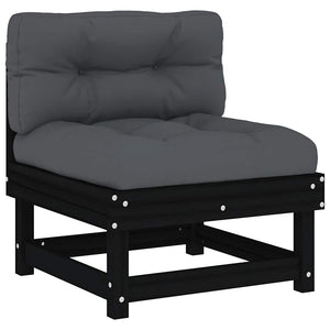 Mittelsofas mit Kissen 2er Set Kiefer Schwarz