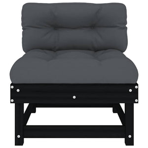 Mittelsofas mit Kissen 2er Set Kiefer Schwarz