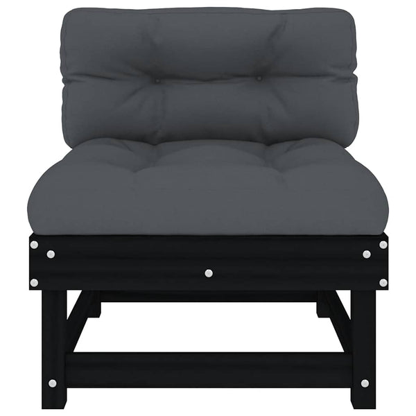 Mittelsofas mit Kissen 2er Set Kiefer Schwarz