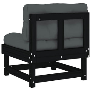 Mittelsofas mit Kissen 2er Set Kiefer Schwarz