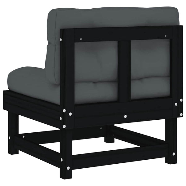 Mittelsofas mit Kissen 2er Set Kiefer Schwarz