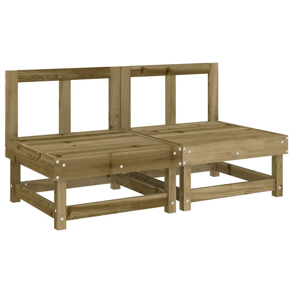 vidaXL Canapés centraux avec coussins 2 pcs. Bois de pin imprégné