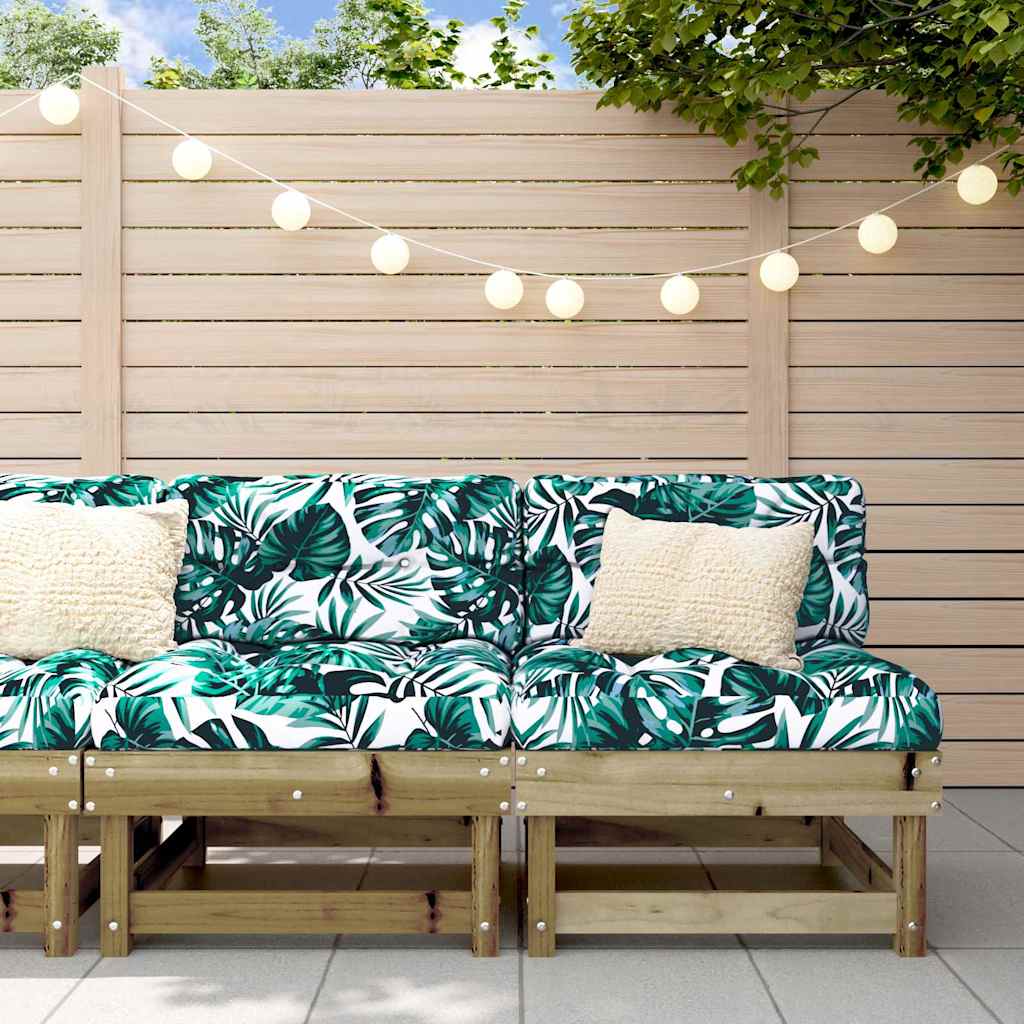 vidaXL Canapés centraux avec coussins 2 pcs. Bois de pin imprégné