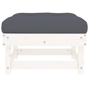 Gartenhocker mit Kissen, 2er Set, Kiefer Massivholz