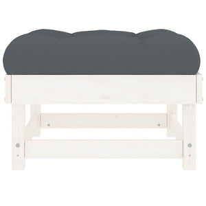 Gartenhocker mit Kissen, 2er Set, Kiefer Massivholz