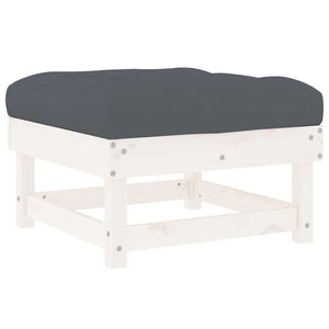 Gartenhocker mit Kissen, 2er Set, Kiefer Massivholz