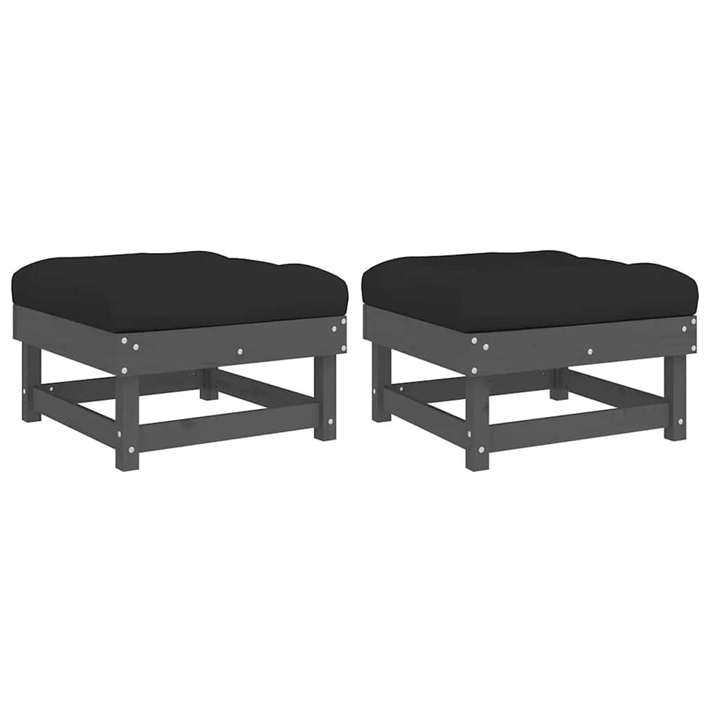 Gartenhocker mit Kissen, 2er Set