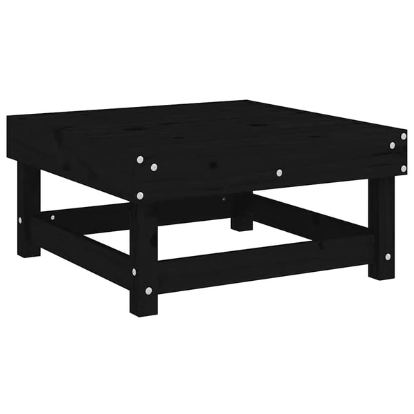Gartenhocker mit Kissen, 2er Set, Kiefer Schwarz