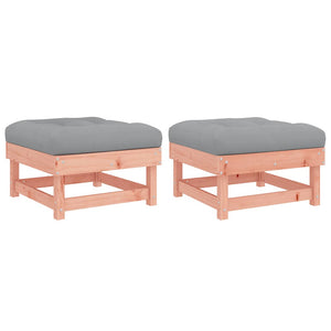 Gartenhocker mit Kissen, 2er Set Douglasie