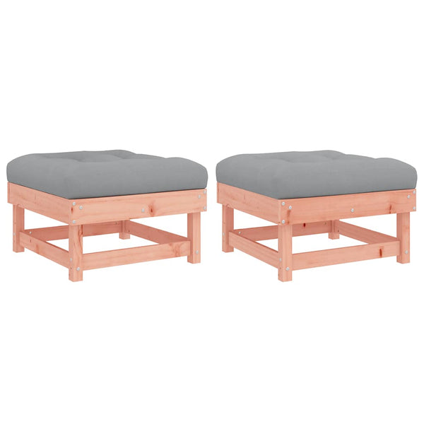 Gartenhocker mit Kissen, 2er Set Douglasie