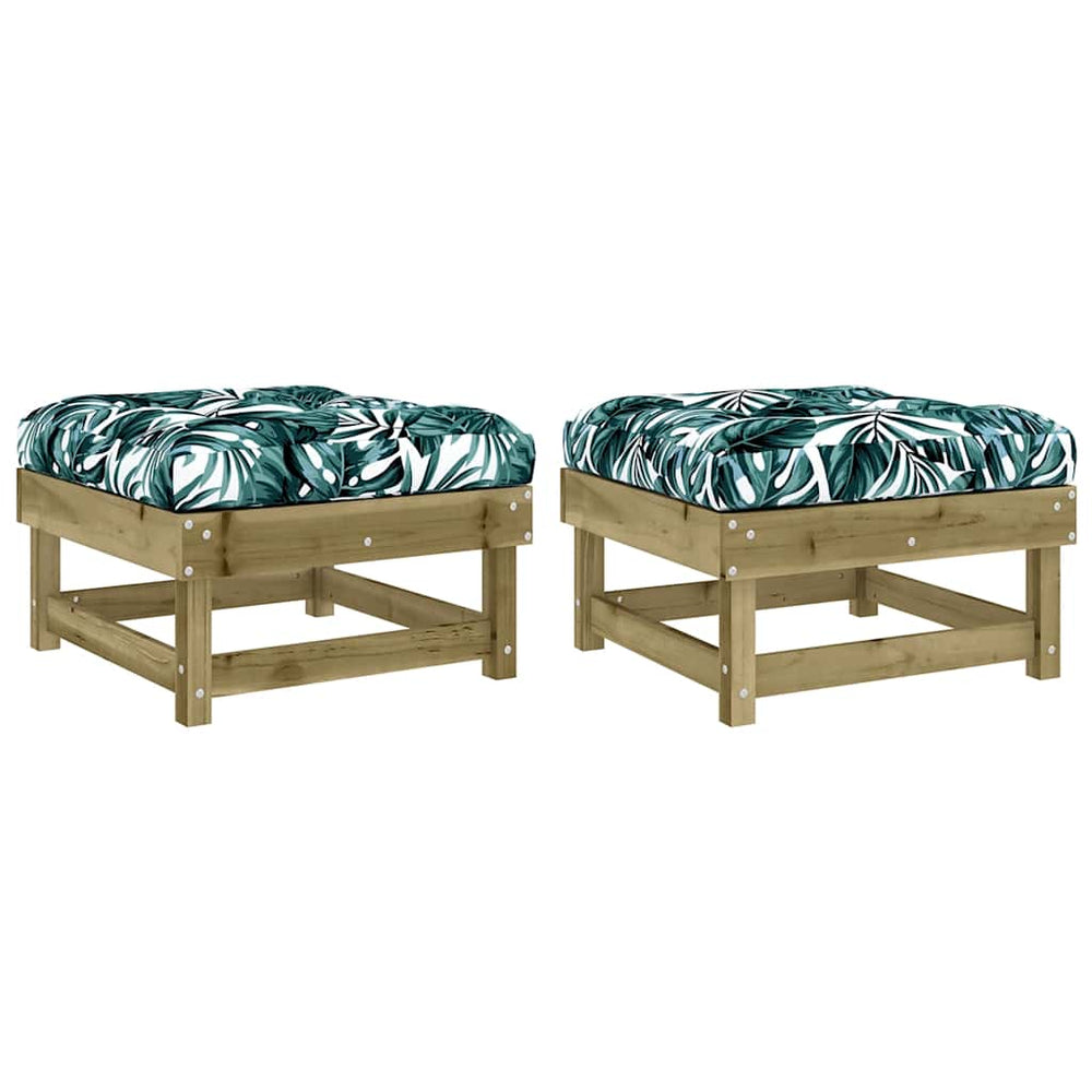 Gartenhocker mit Kissen, 2er Set