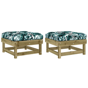 Gartenhocker mit Kissen, 2er Set