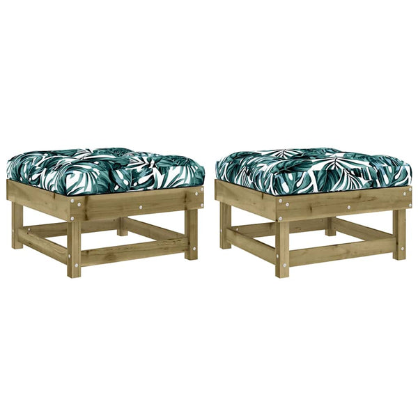 Gartenhocker mit Kissen, 2er Set