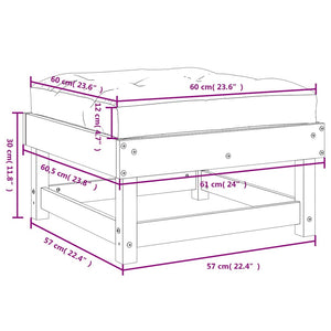 Gartenhocker mit Kissen, 2er Set