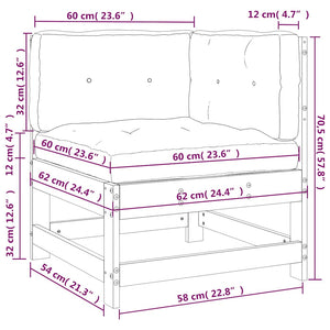 Canapé d'angle vidaXL avec coussins en pin imprégné