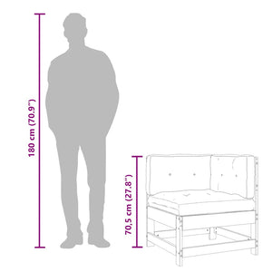 Canapé d'angle vidaXL avec coussins en pin imprégné
