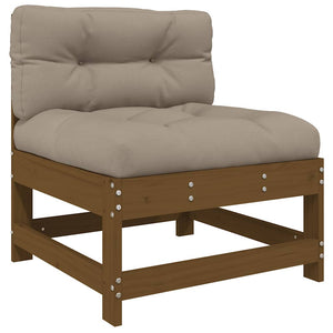 vidaXL Salon de jardin 3 pcs avec coussins Marron miel Bois massif