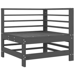 vidaXL Canapé d'angle avec coussins Gris Bois de pin massif
