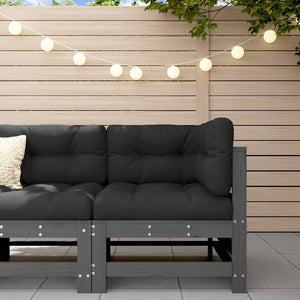 vidaXL Canapé d'angle avec coussins Gris Bois de pin massif