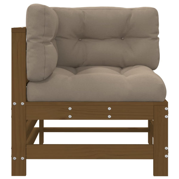 vidaXL Canapés d'angle avec coussins 2 pcs Bois de pin massif marron miel