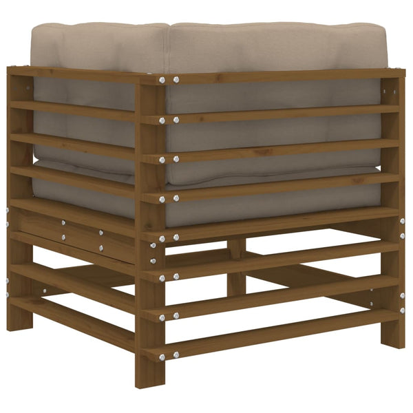 vidaXL Canapés d'angle avec coussins 2 pcs Bois de pin massif marron miel