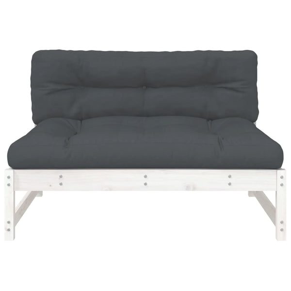 Weißes Mittelsofa 120x80 cm Kiefer Massivholz