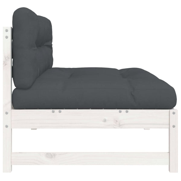 Weißes Mittelsofa 120x80 cm Kiefer Massivholz