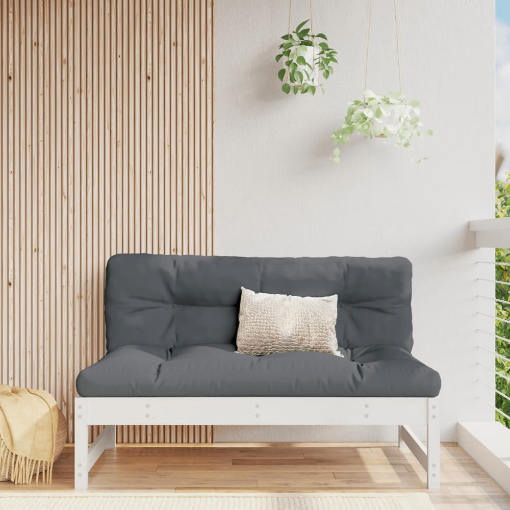 vidaXL Canapé central blanc 120x80 cm Bois de pin massif