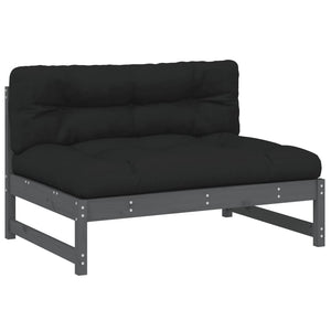 Graues Mittelsofa 120x80 cm Kiefer Massivholz